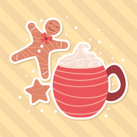 christmas cookies stickersのイラスト素材