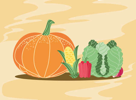 organic food vegetablesのイラスト素材