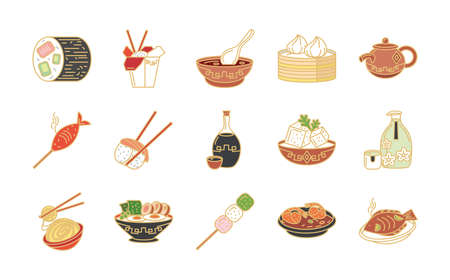 traditional oriental cuisineのイラスト素材
