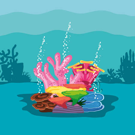 corals marine reefのイラスト素材