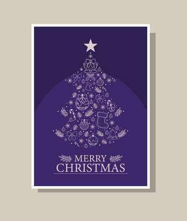 merry christmas purple styleのイラスト素材
