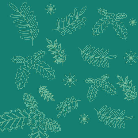 christmas foliage decorationのイラスト素材