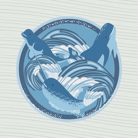 whales oceans lifeのイラスト素材