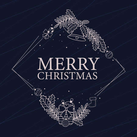 merry christmas invitation cardのイラスト素材