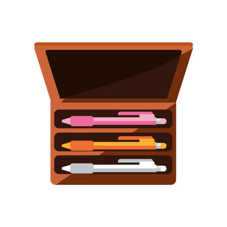 pencil case suppliesのイラスト素材