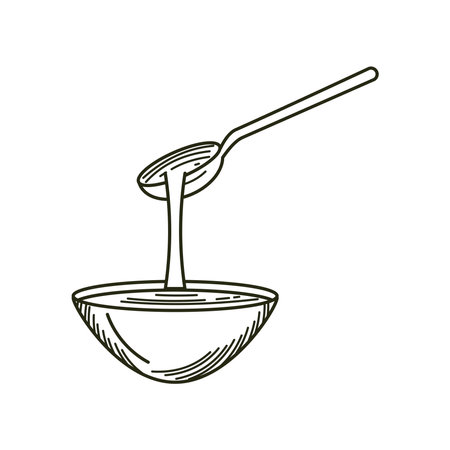 spoon with olive oilのイラスト素材