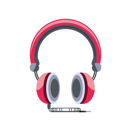 headphones and cableのイラスト素材