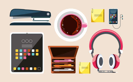 icons office accessoriesのイラスト素材