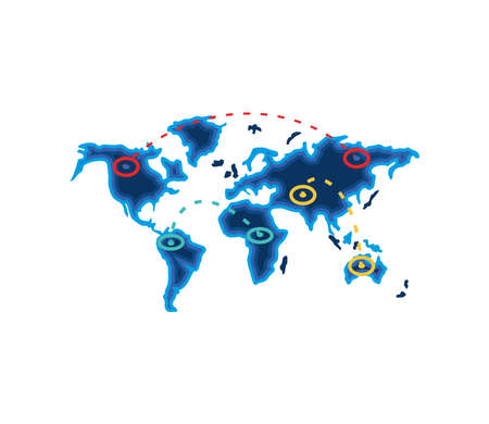 infographic world with track routeのイラスト素材
