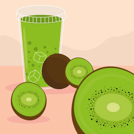 smoothie with kiwiのイラスト素材