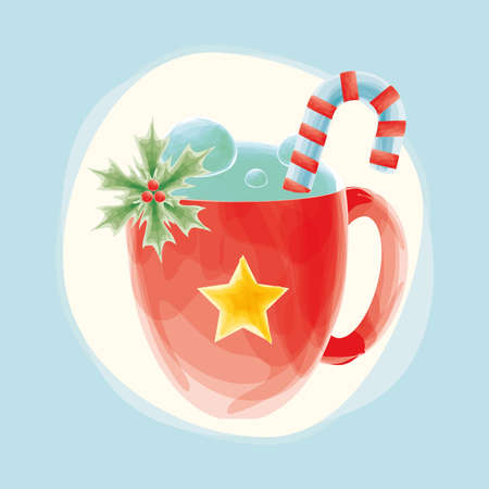 christmas chocolate cupのイラスト素材