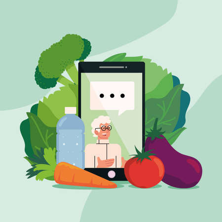 online consultation with nutritionistのイラスト素材
