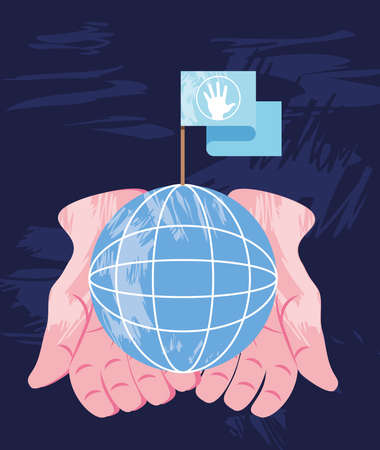 hands with world human rightsのイラスト素材