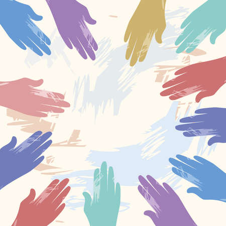 diversity of hands human rightsのイラスト素材