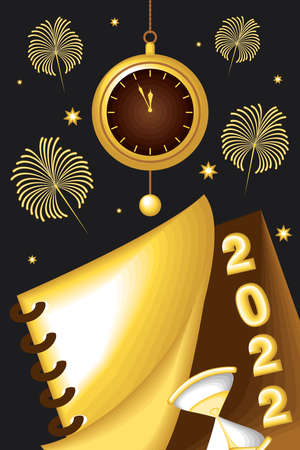 new year 2022 calendarのイラスト素材