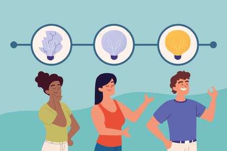 people searching for new ideasのイラスト素材