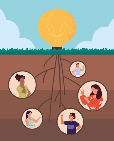 people generating a great ideaのイラスト素材