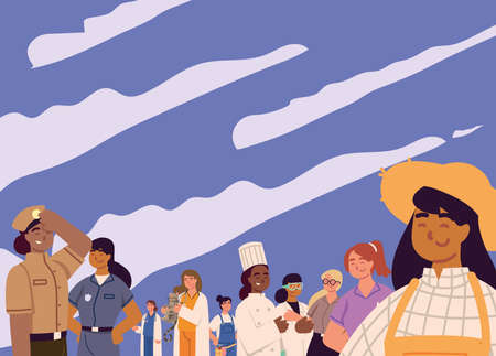 profession characters women portrait designのイラスト素材