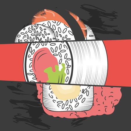 japanese food sushiのイラスト素材