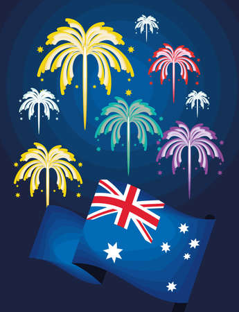 australia day, flagのイラスト素材