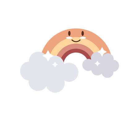 cute rainbow cloudsのイラスト素材