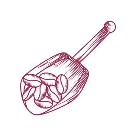 wooden spoon and coffeeのイラスト素材