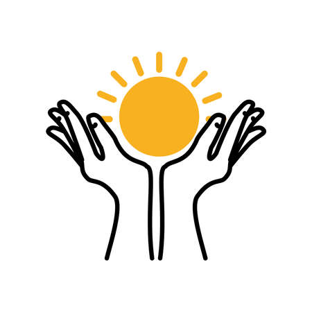 hands and sunのイラスト素材