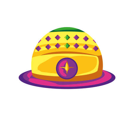 mardi gras hat with gemsのイラスト素材
