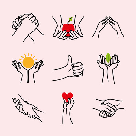 donation, charity and volunteerのイラスト素材