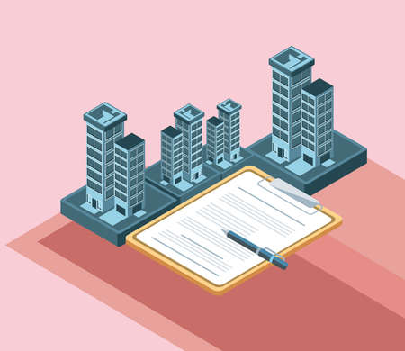 real estate buildingsのイラスト素材