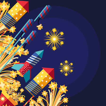fireworks explosion sparklesのイラスト素材
