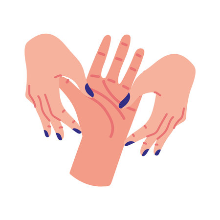 telling future by seeing the handのイラスト素材