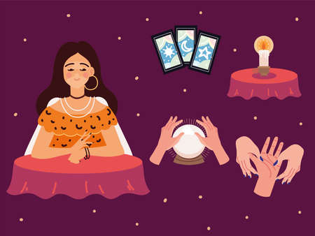 mystic woman oracleのイラスト素材