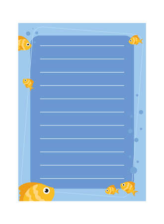 blue page with fishesのイラスト素材