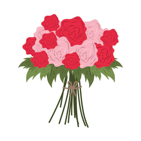 bouquet flowers rosesのイラスト素材