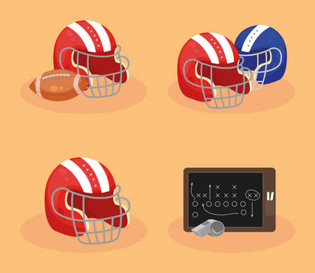 american football iconsのイラスト素材