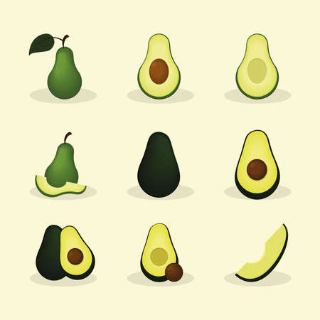 avocado icon setのイラスト素材