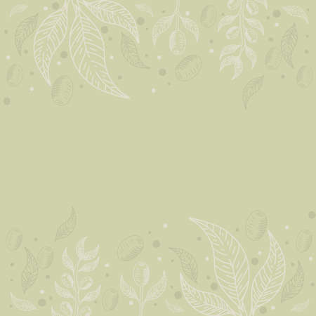 pattern olive foliageのイラスト素材