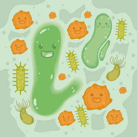 cute virus infectiousのイラスト素材