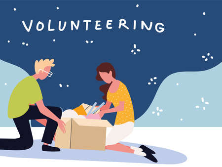 volunteer activist charactersのイラスト素材