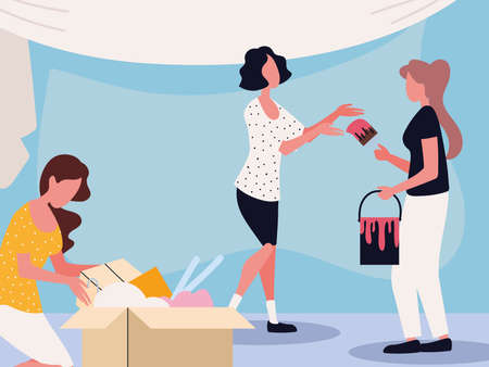 volunteer women characterのイラスト素材