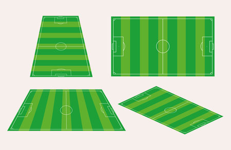 set of soccer fieldのイラスト素材