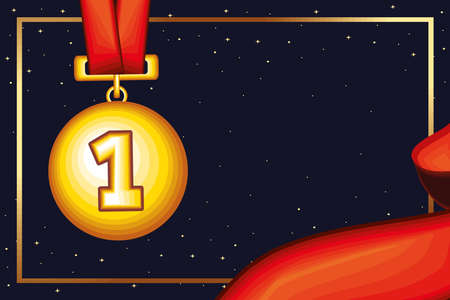 medal number oneのイラスト素材