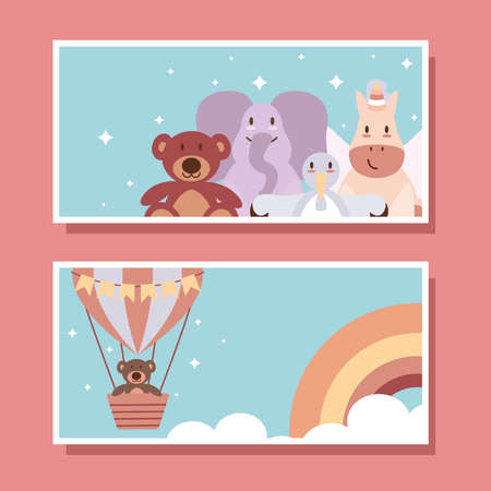 baby decoration bannersのイラスト素材