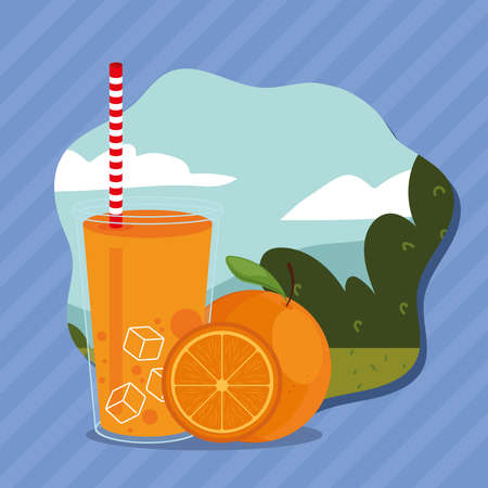 smoothie fruit orangeのイラスト素材
