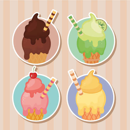 icons ice creamのイラスト素材