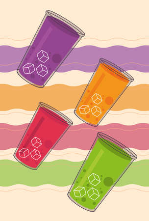 smoothies fresh drink patternのイラスト素材