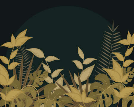 leaves nature dark backgroundのイラスト素材