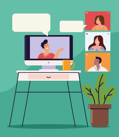 people video callのイラスト素材