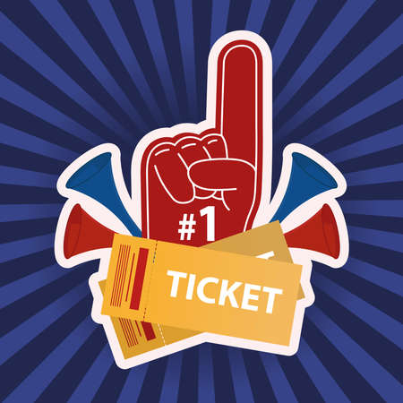 sport ticket and handのイラスト素材